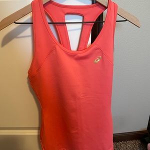 asics pink workout tank size m